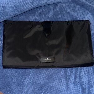 Kate Spade Black Satin Baby Diaper Changing Mat /Expandable Mat w/pockets